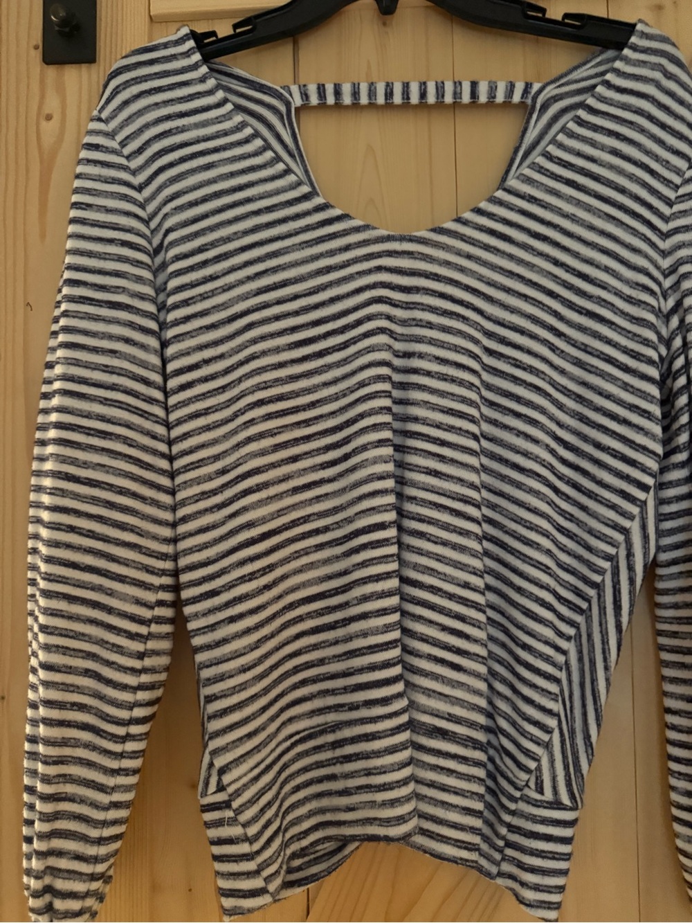 Liverpool Striped Navy and White Women's Long-Sleeve Top
